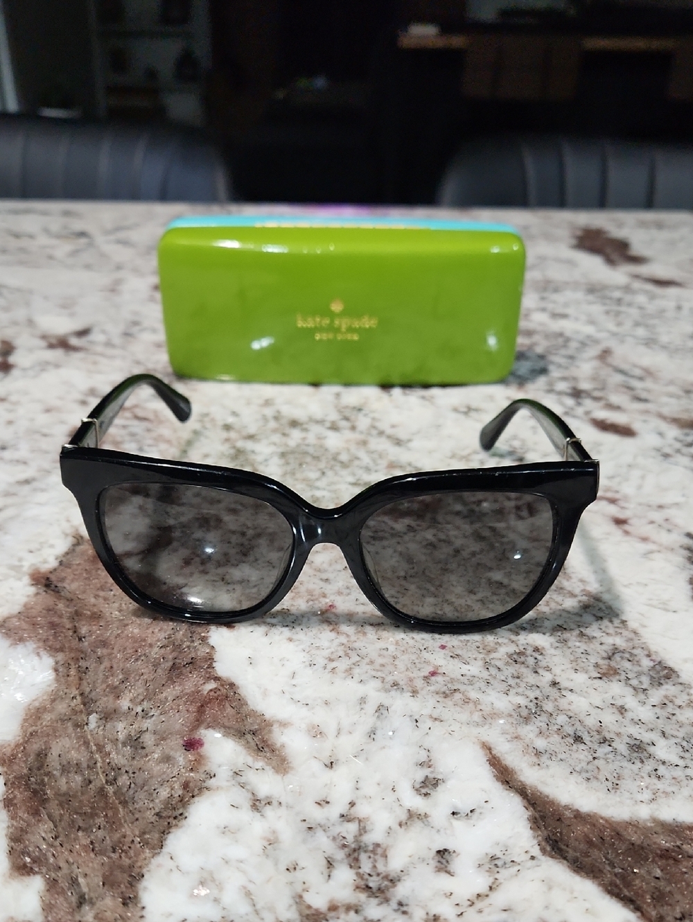 Kate Spade Black Polarized Sunglasses with Case